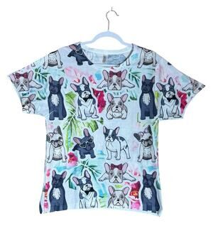 American Apparel French Bulldog Puppy Print Graphic Tee Sz S Kawaii Streetwear